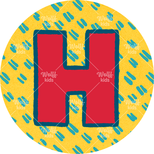 Einzelner Magnet: H gelb, 4cm